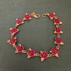 Vintage "A Dozen Roses " Bracelet By Danbury Mint
